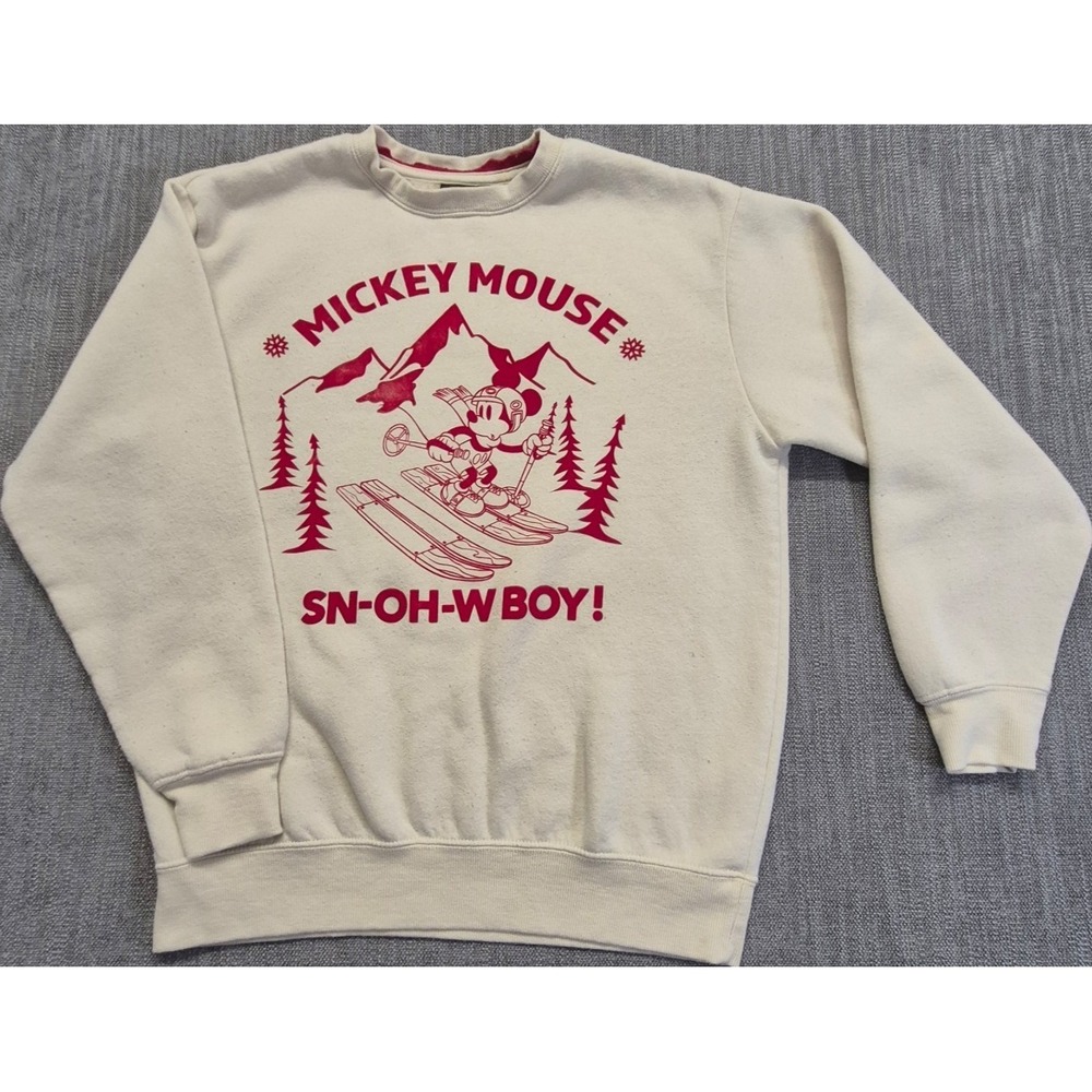 Disney Mickey Mouse SN-OH-W Boy! cream sweatshirt women's SM winter graphic